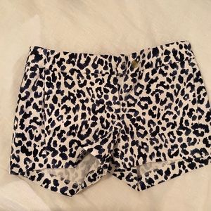 Navy cheetah print chinos